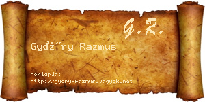 Győry Razmus névjegykártya